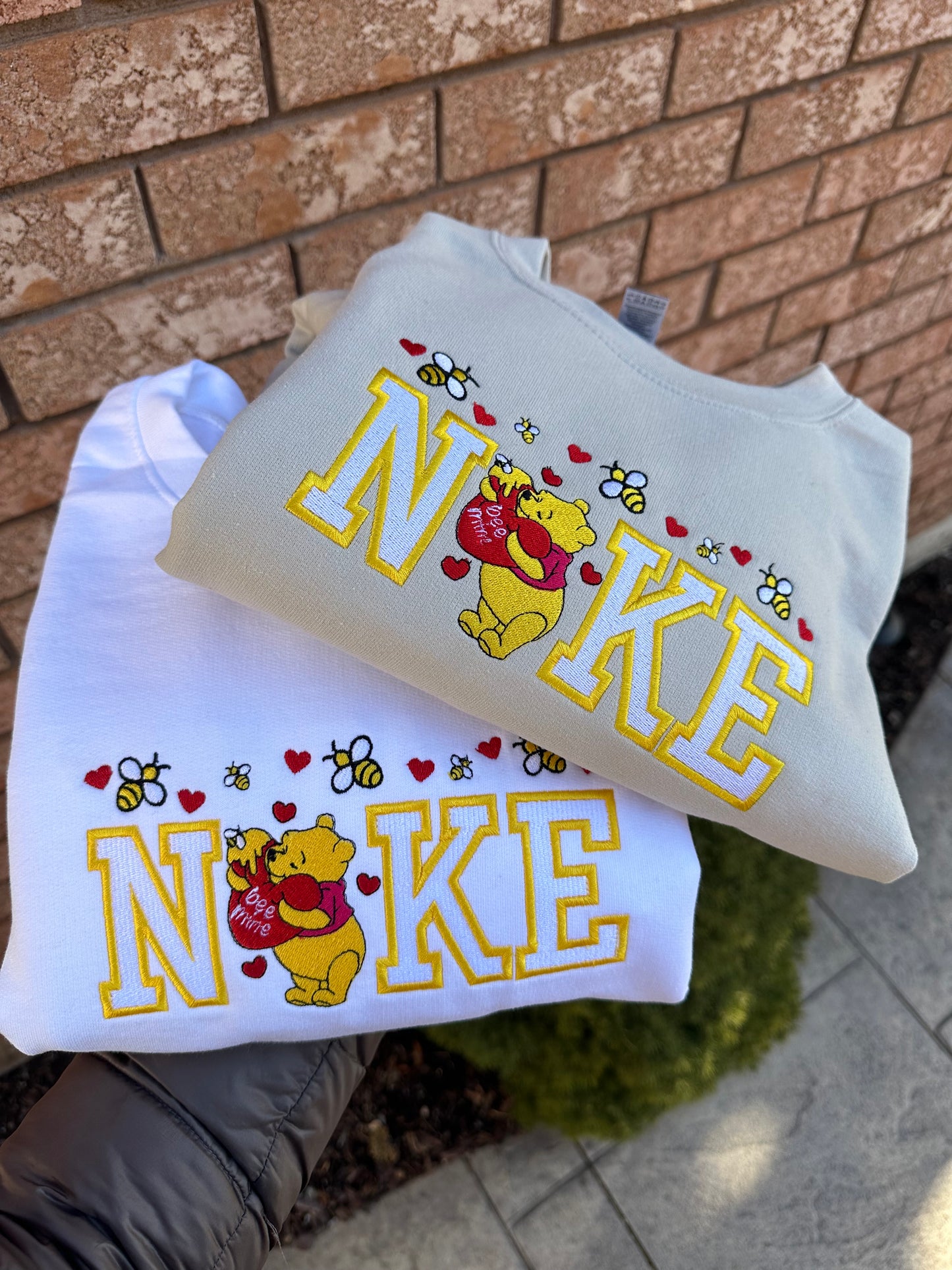 Vday Winnie Custom Embroidered sweatshirt – Size 4x (Only One Available!)WHITE