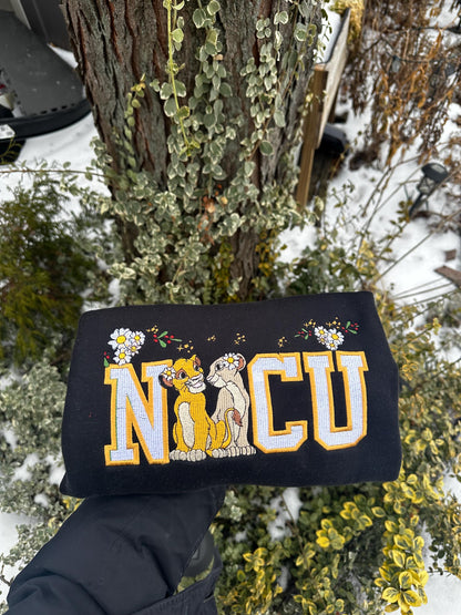 NICU Nurse Embroidered Crewneck – Baby Cubs & Floral Design