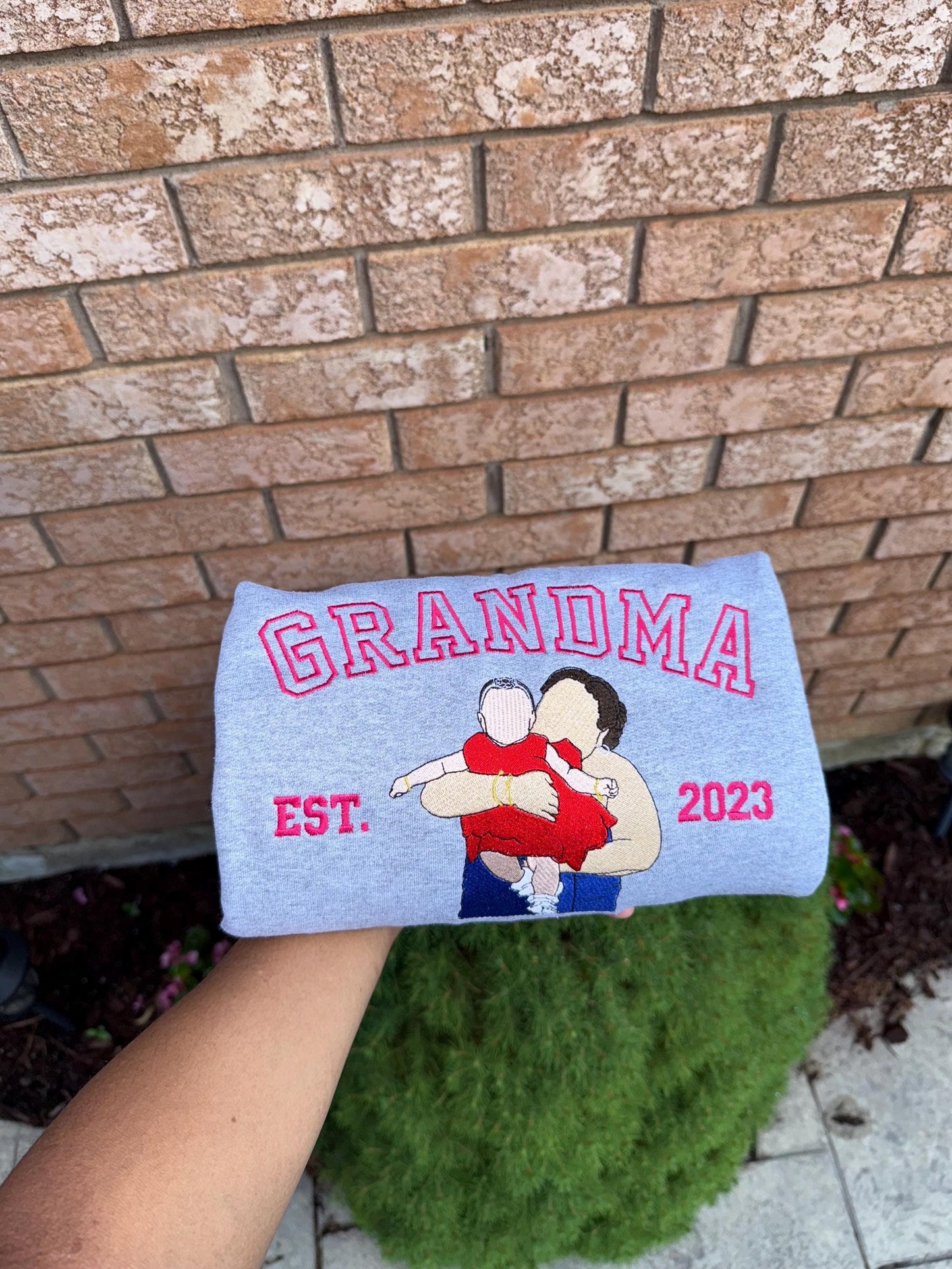 Custom Grandma EST. 2026 Embroidered Sweatshirt – Personalized Grandma Gift, Matching Outfit with Grandbaby, Sentimental Family Embroidery, Holiday Gift Idea