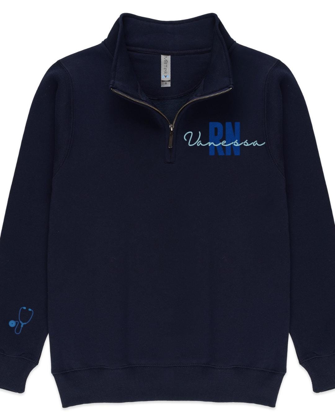 Custom RN Quarter Zip – Personalized Nurse Embroidered Pullover