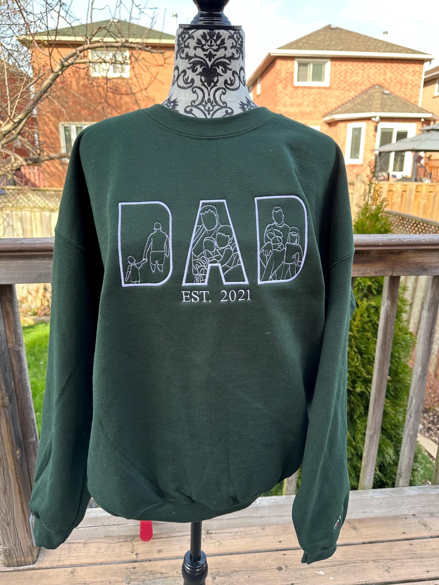 Custom Dad Outline Shirt – Photo Inside Dad Letters