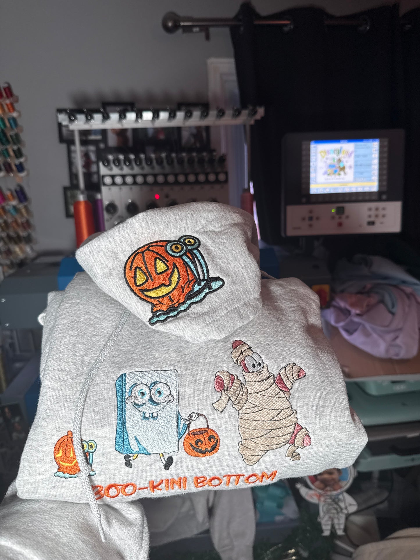 Boo Crew Embroidered Halloween Hoodie (One Available – Medium)