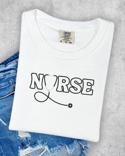 Nurse Stethoscope T-Shirt – Cute Graphic Tee for Nurses