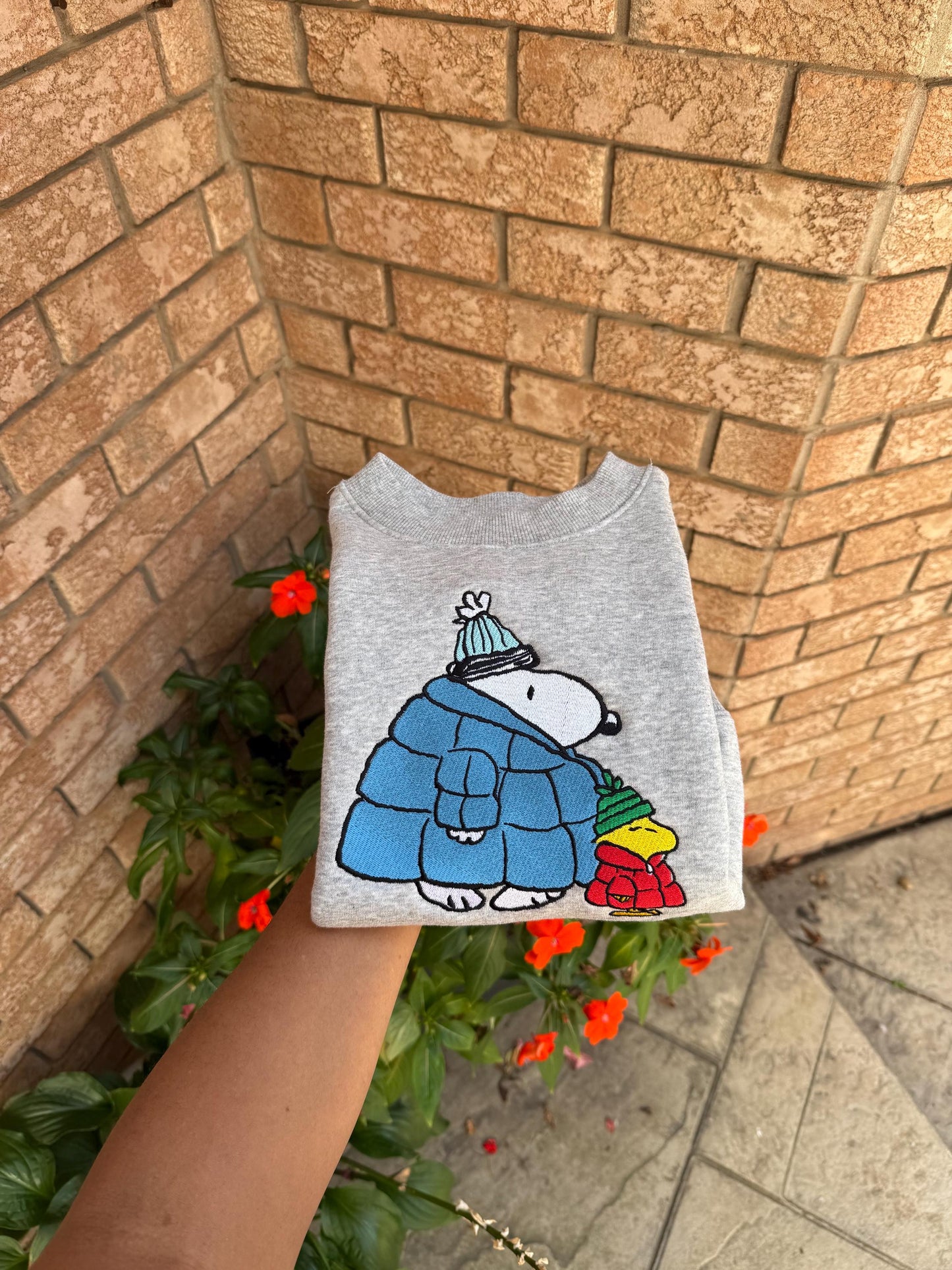 Cozy Winter Friends Embroidered Crewneck & Hoodie – Cute Neutral Christmas Sweatshirt