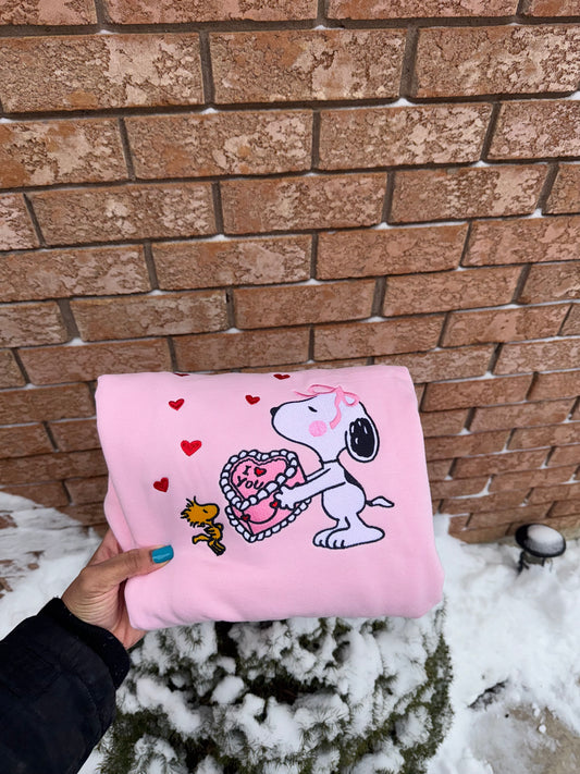 Cute Valentine Cake Embroidered Sweatshirt, Hoodie & T-Shirt