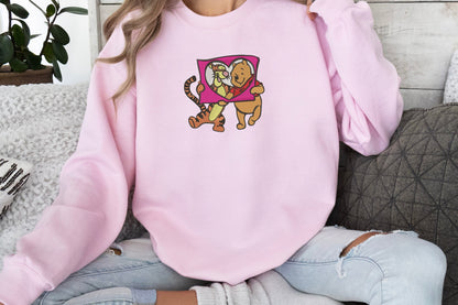 Best Friends Bear & Tiger Heart Embroidered Sweatshirt | Valentine Gift