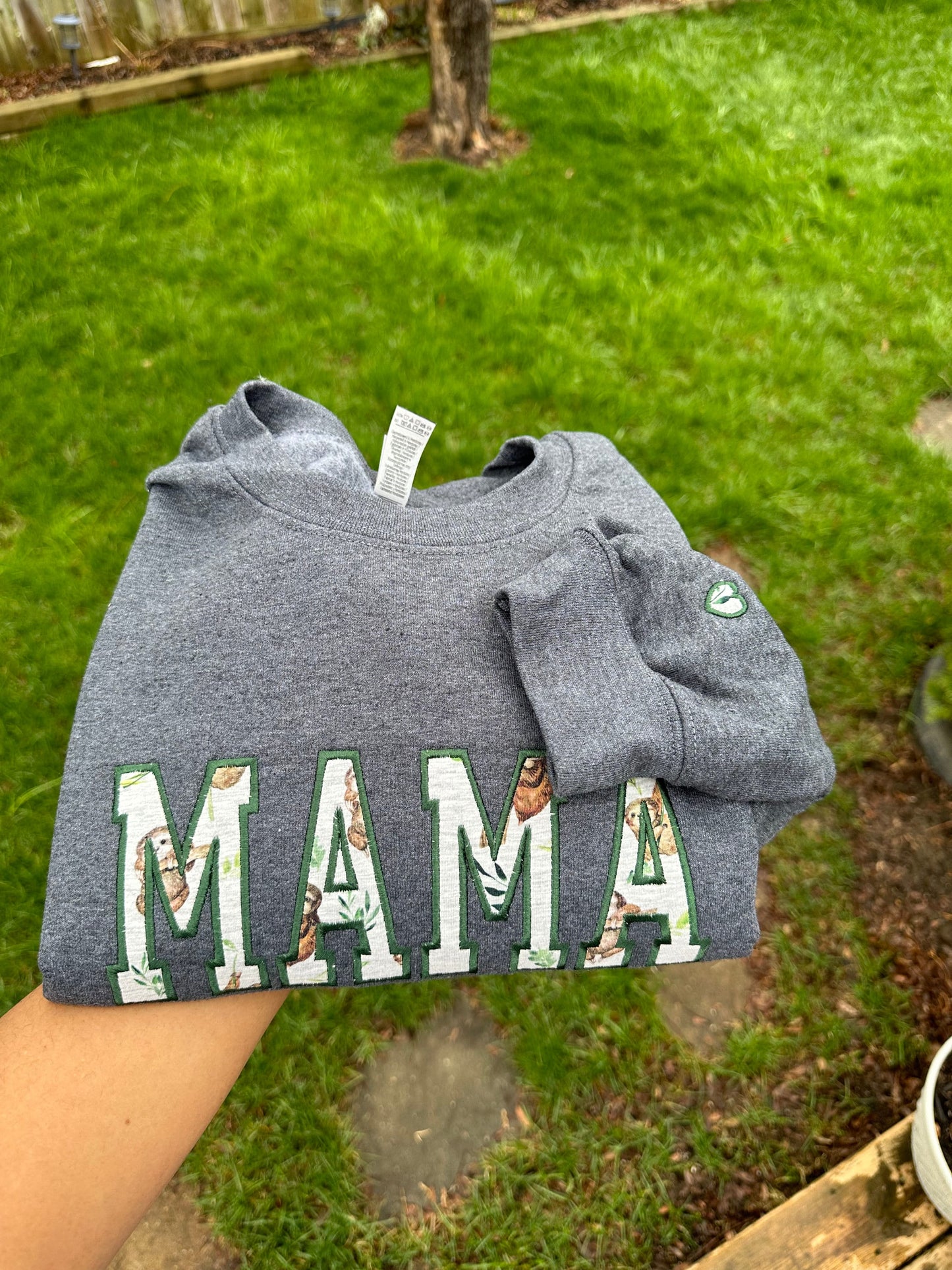 Custom Mama Portrait Sweatshirt – Personalized Embroidered Gift from Baby Onesie