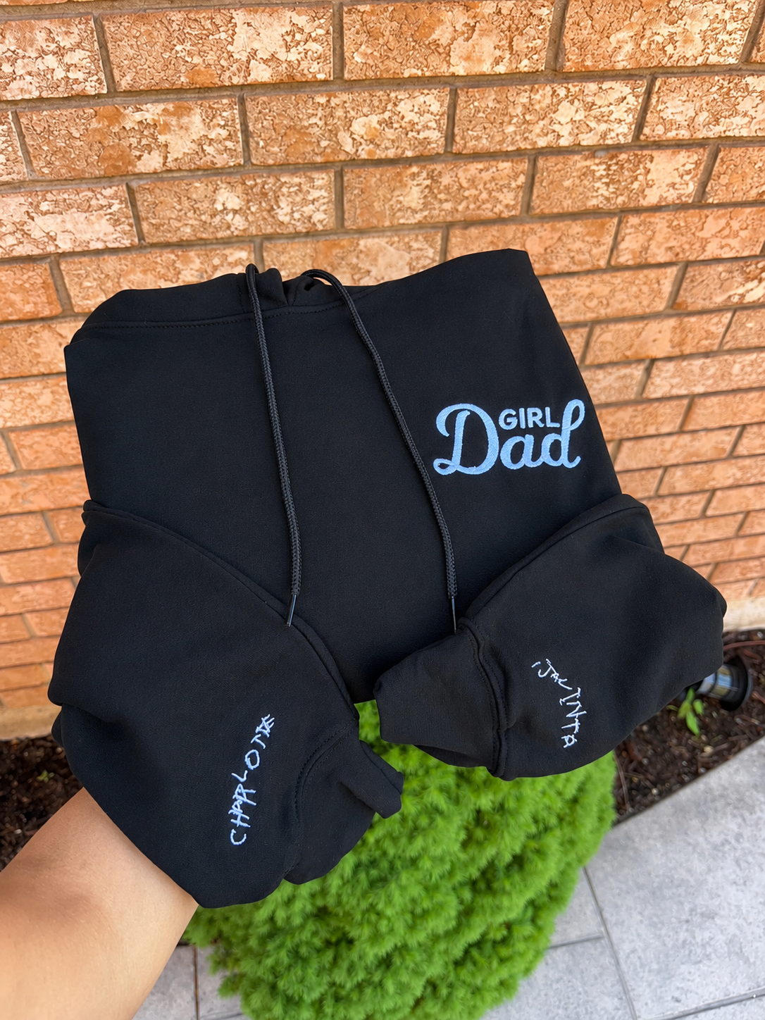 Personalized Girl Dad Hoodie with Kids Handwriting