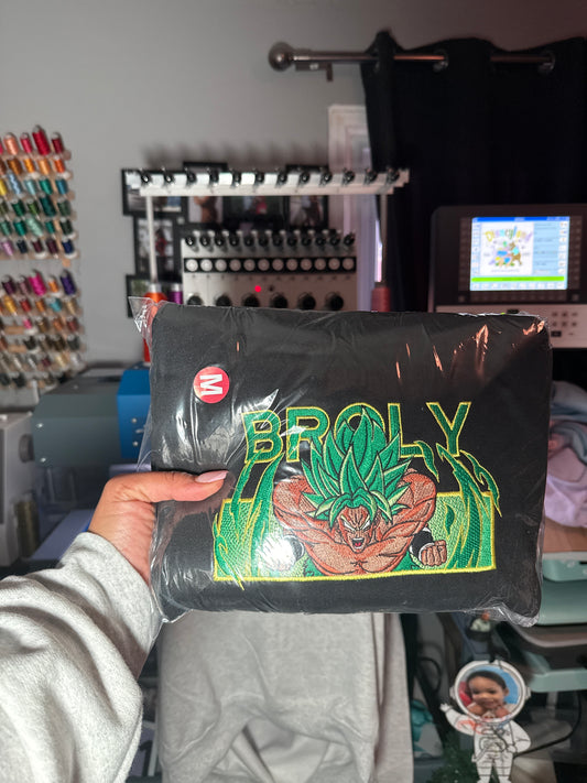 Broly Embroidered Hoodie – Size Medium (Only One Available!)
