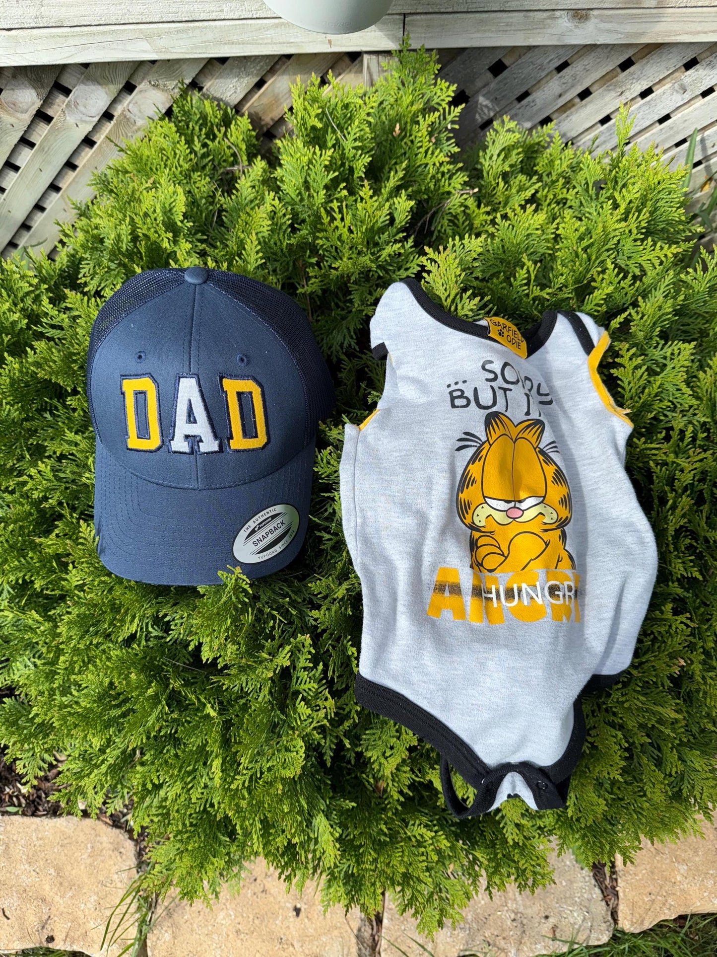 Personalized Dad Trucker Hat with Baby Onesie