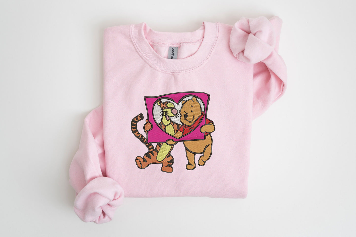 Best Friends Bear & Tiger Heart Embroidered Sweatshirt | Valentine Gift