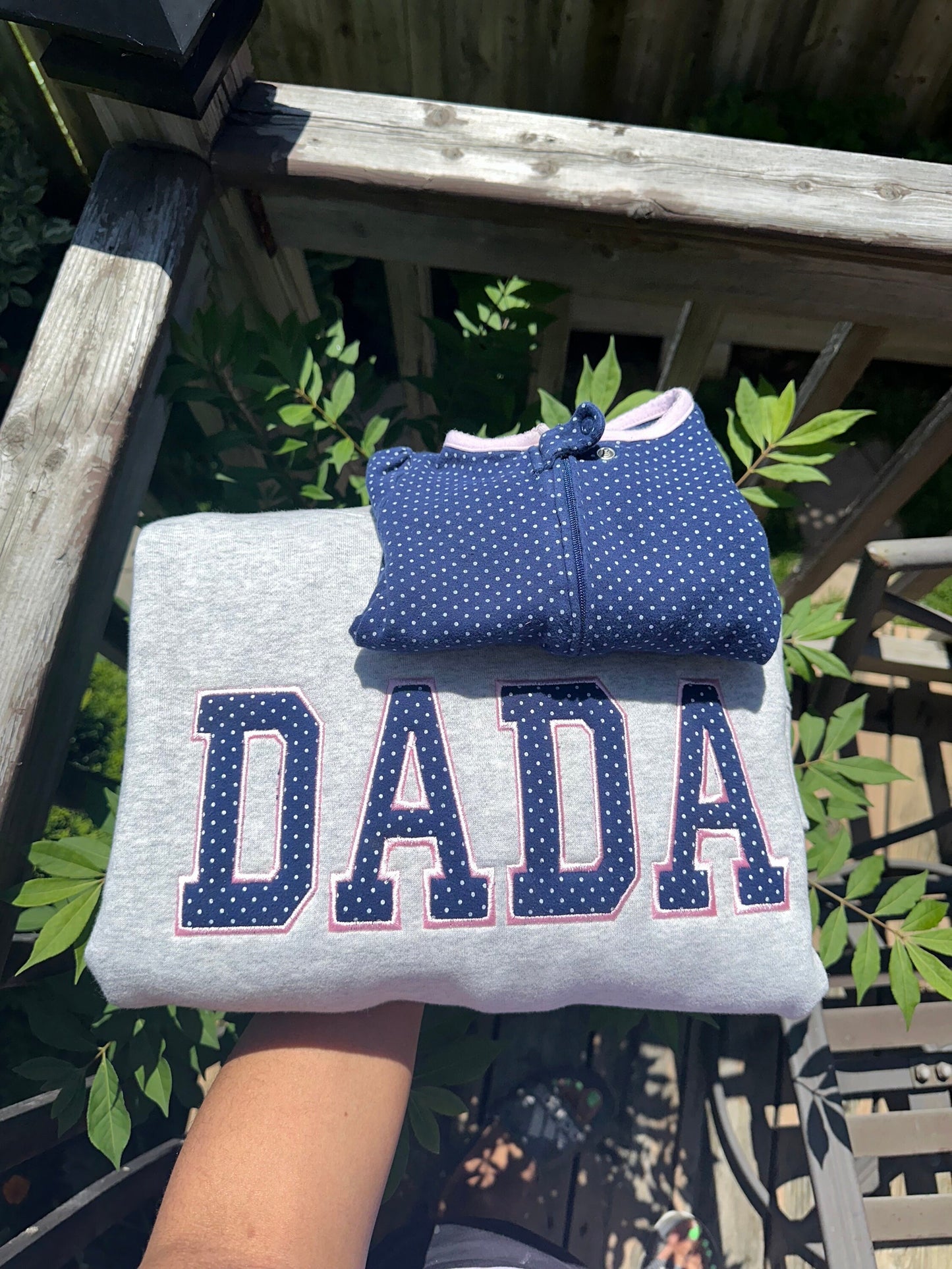 Custom Dada Keepsake Made from Baby Onesies – Personalized Dada Gift