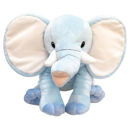 Personalized Elephant Plush with Embroidered Ears – Custom Baby Name Keepsake Gift (14” Elephant Ear Buddy)
