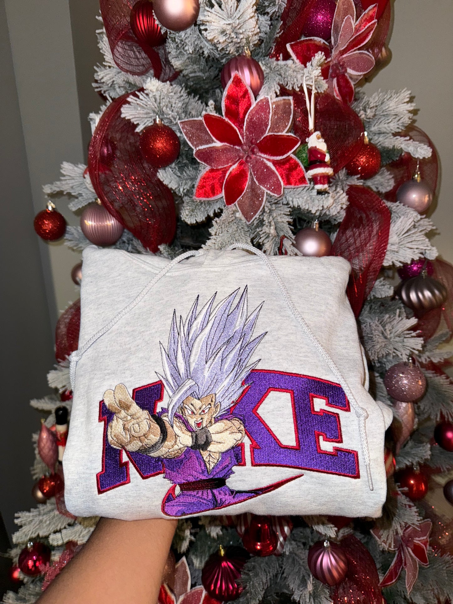 Anime-Inspired Warrior Power Hoodie , Sweatshirt, tshirt– Custom Embroidered