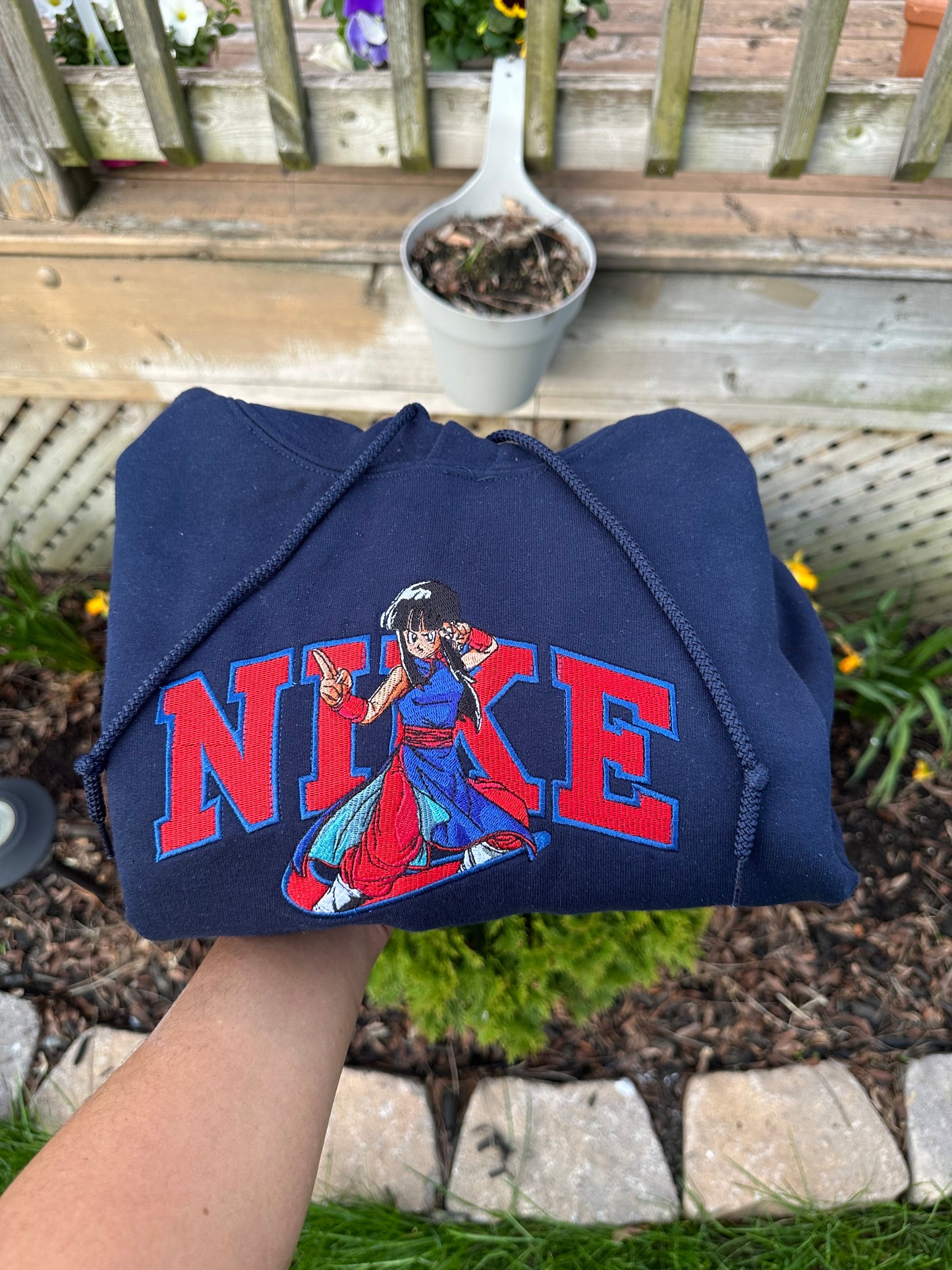 Anime Embroidered Hoodie, Sweatshirt
