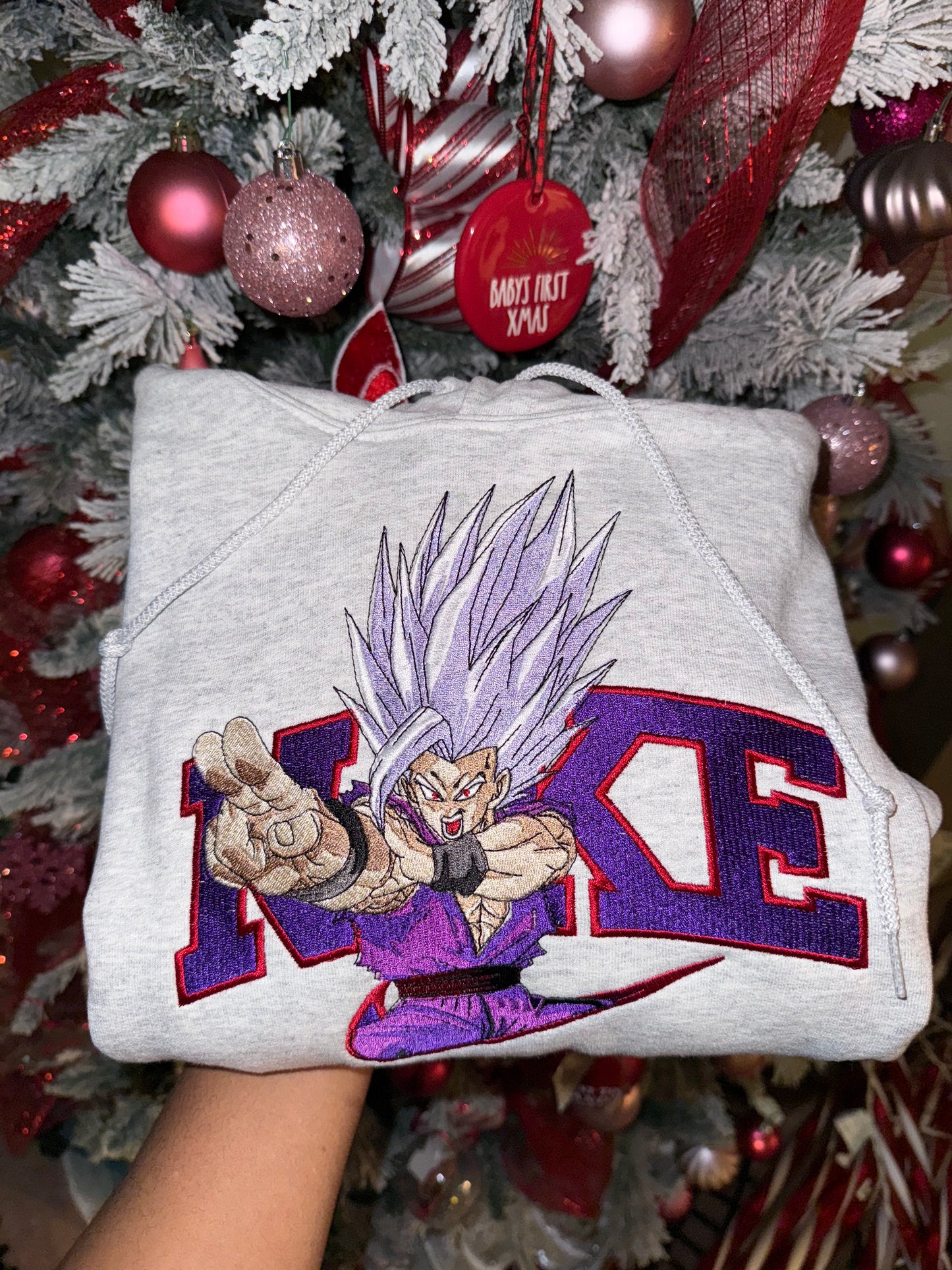 Anime-Inspired Warrior Power Hoodie , Sweatshirt, tshirt– Custom Embroidered