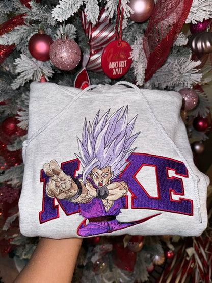 Anime-Inspired Warrior Power Hoodie , Sweatshirt, tshirt– Custom Embroidered