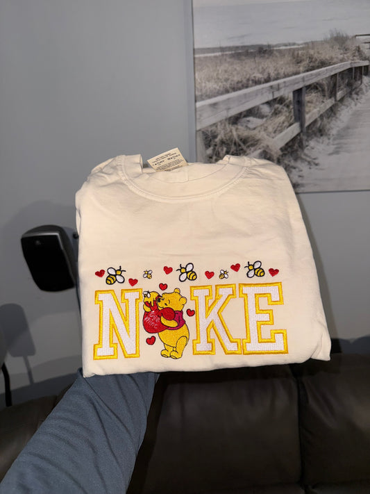 Vday Winnie Custom Embroidered Tshirt – Size medium (Only One Available!)