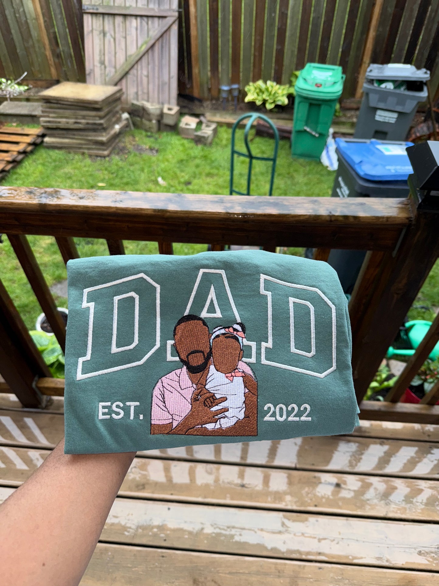 Custom Embroidered Dad EST. Shirt