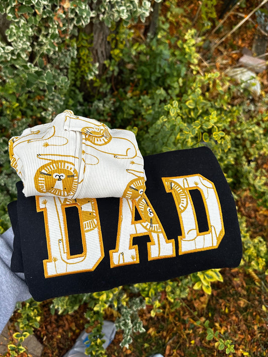 Custom Dad Sweatshirt from Baby Clothes | Personalized Appliqué Keepsake