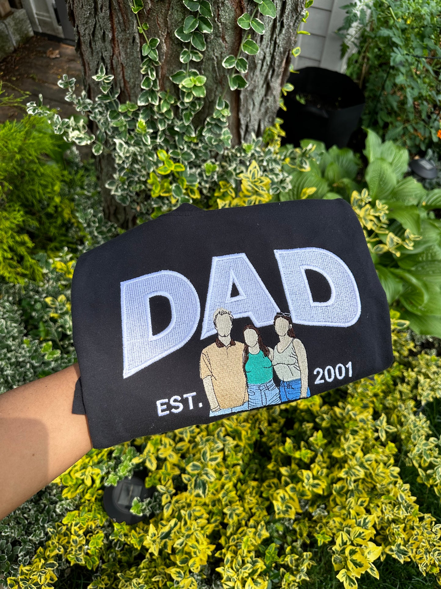 Custom DAD Embroidered Shirt with Portrait — Personalized Father’s Day Gift