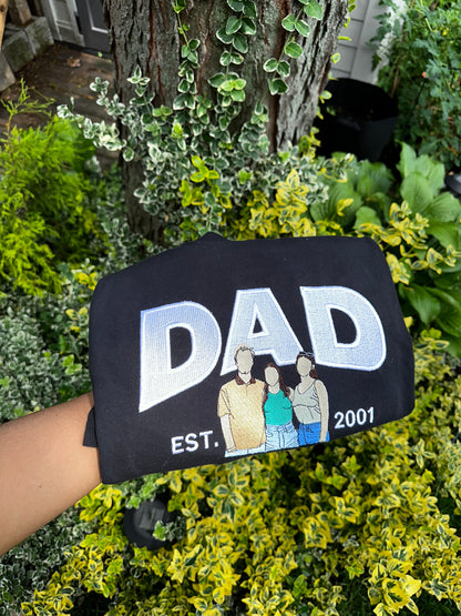 Custom DAD Embroidered Shirt with Portrait — Personalized Father’s Day Gift