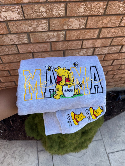 Mama Bear Embroidered Sweatshirt | Custom Mom Crewneck | Personalized Mama Bear Gift