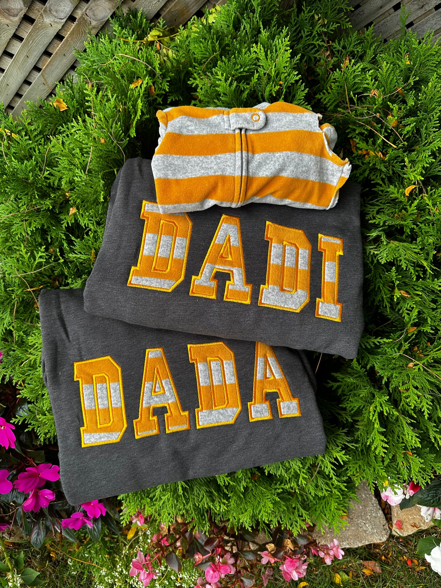 Custom Dada/Dadi Sweatshirt from Baby Clothes | Personalized Appliqué Keepsake