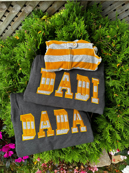Custom Dada/Dadi Sweatshirt from Baby Clothes | Personalized Appliqué Keepsake