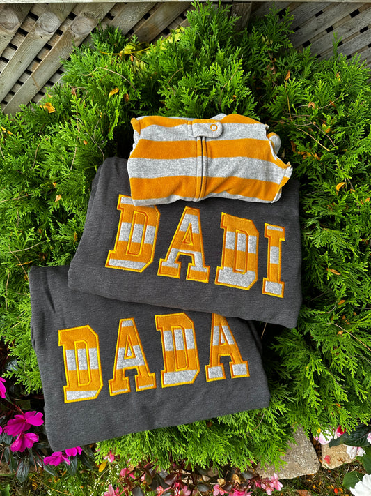 Custom Dada/Dadi Sweatshirt from Baby Clothes | Personalized Appliqué Keepsake