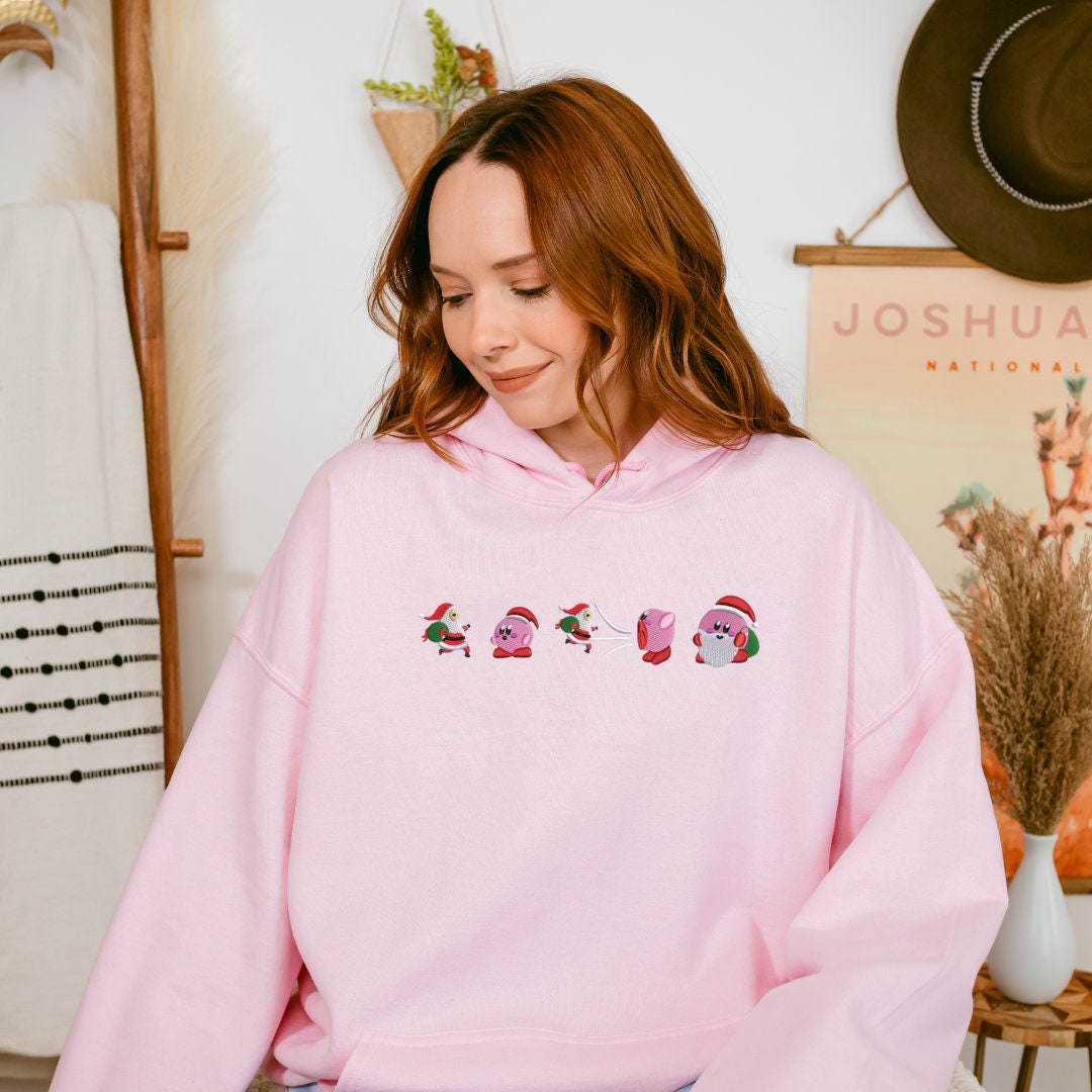 Cute Holiday Characters Embroidered Crewneck & Hoodie – Kawaii Christmas Sweatshirt