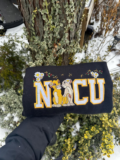 NICU Nurse Embroidered Crewneck – Baby Cubs & Floral Design