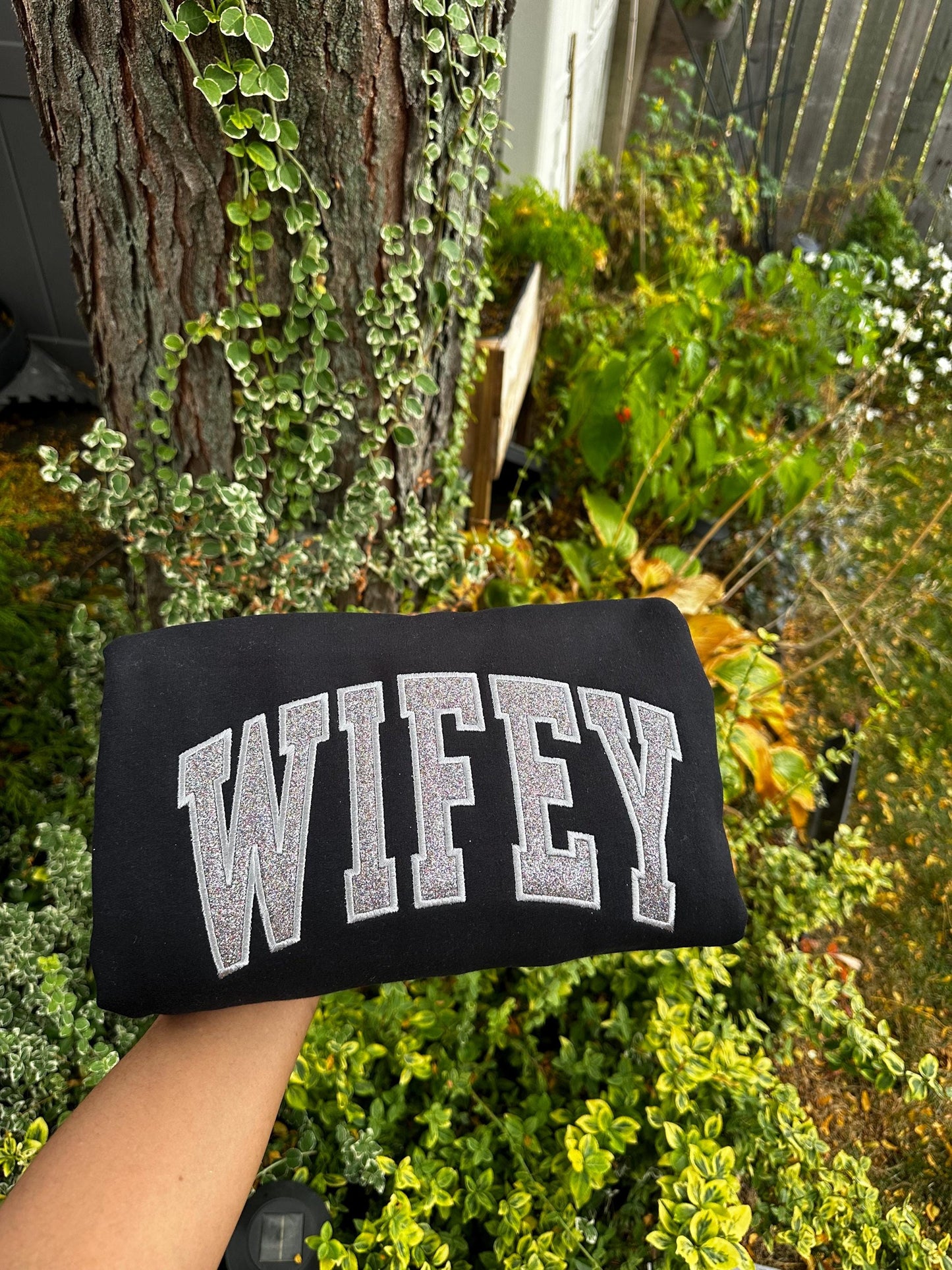 Custom Glitter WIFEY Sweatshirt & Hoodie