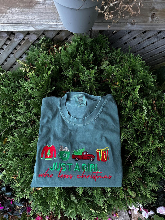 Just A Girl Who Loves Christmas Shirt, Christmas Sweatshirt, Christmas Party, Holiday Winter Shirt,Christmas Women Sweatshirt,Christmas Gift