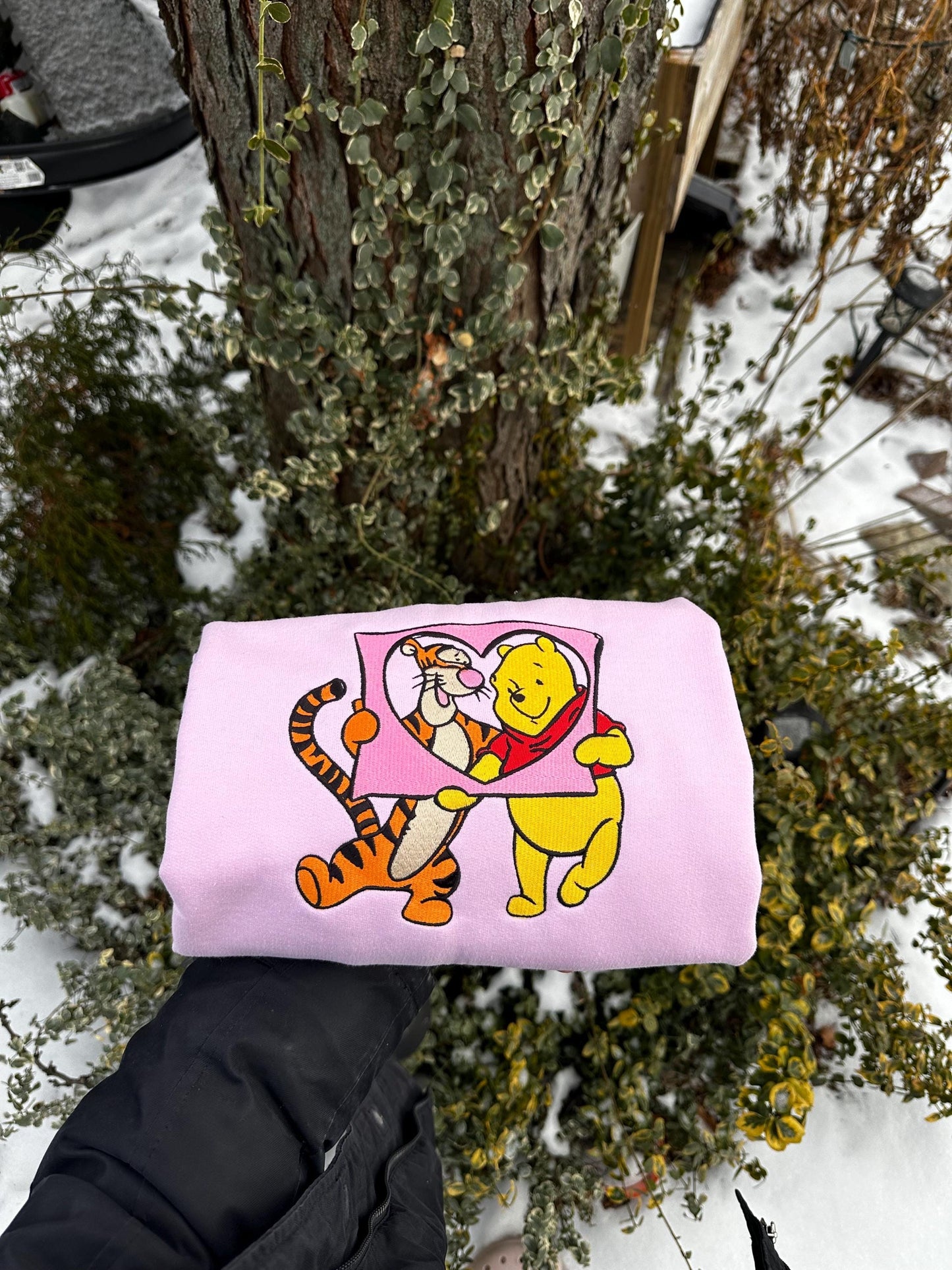 Best Friends Bear & Tiger Heart Embroidered Sweatshirt | Valentine Gift