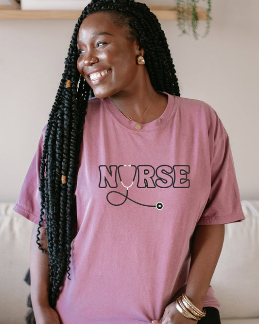 Nurse Stethoscope T-Shirt – Cute Graphic Tee for Nurses