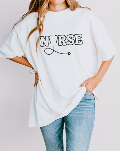 Nurse Stethoscope T-Shirt – Cute Graphic Tee for Nurses